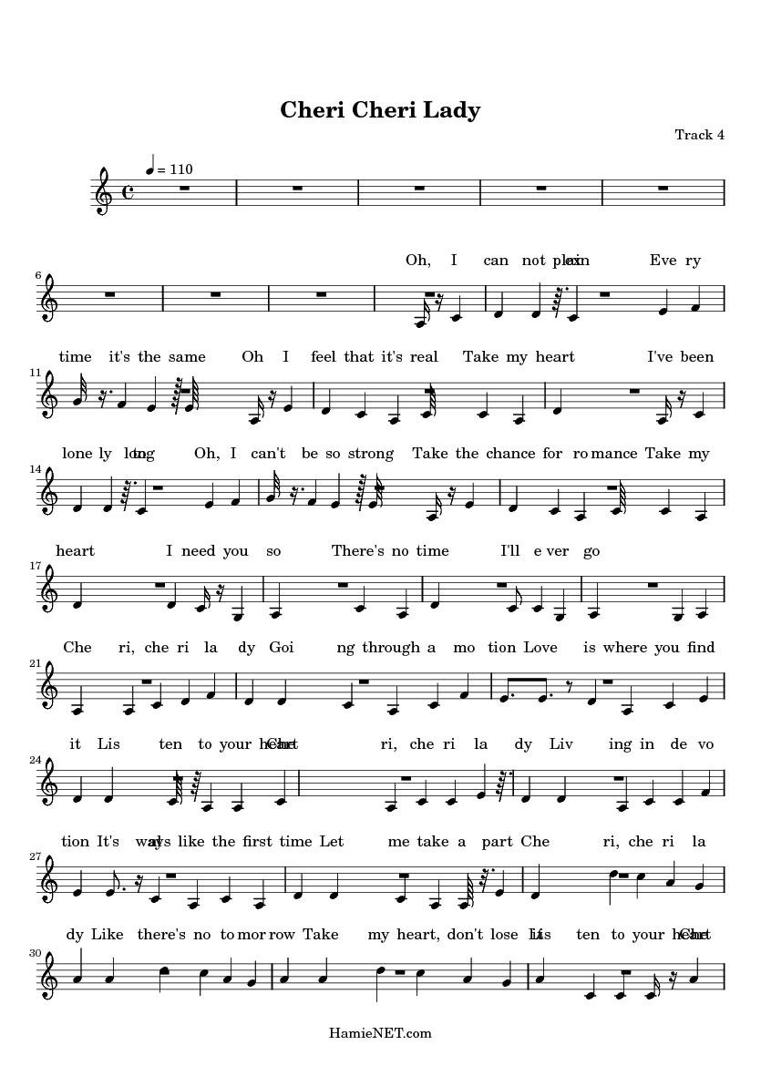 Sheet nhạc Cheri Cheri Lady